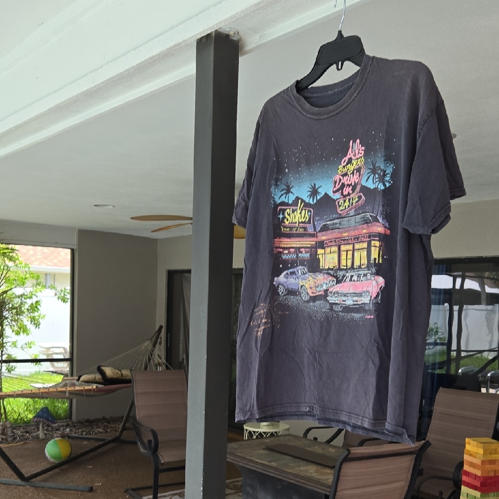 Retro John Galt Graphic Tee in Distressed Charcoal